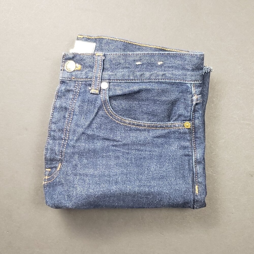 Madewell Low-Slung Baggy Jeans Rinse Wash With Raw Hem Women Size 26 Relaxed Fit - Picture 16 of 16